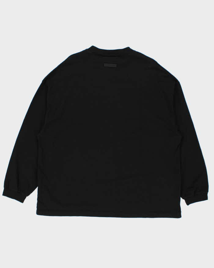Essentials Fear Of God Black Oversized Long Sleeve T-Shirt - S