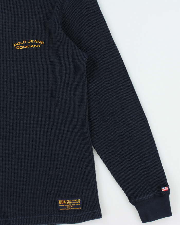 Vintage Y2K 00s Polo Jeans Ralph Lauren Long Sleeve Waffle Knit T-Shirt - M