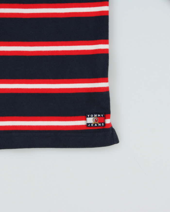 Vintage Tommy Hilfiger Striped Embroidered Cotton Long Sleeve Oversized Rugby Shirt - M