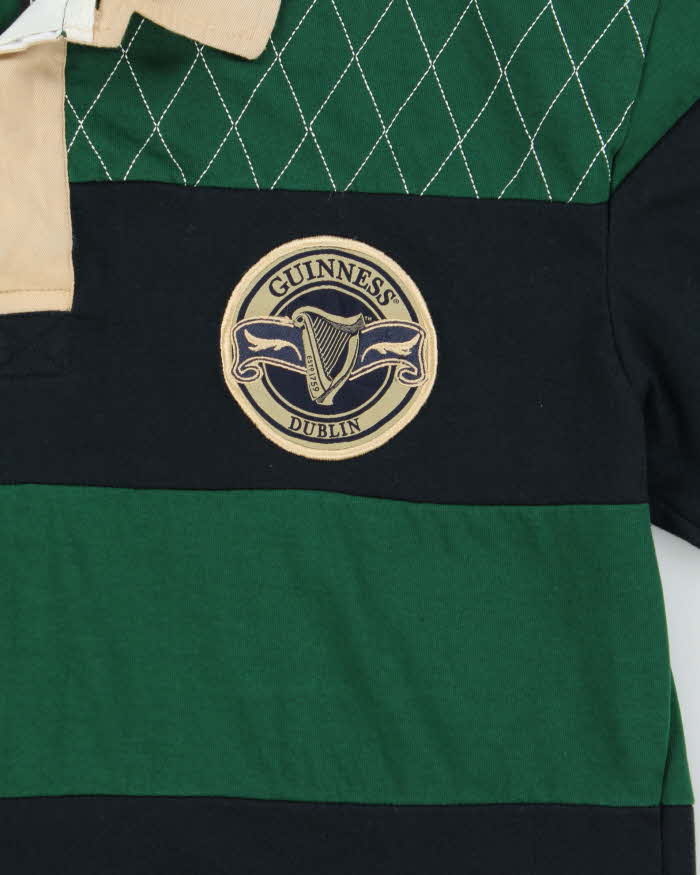 Vintage Guinness Striped Cotton Long Sleeve Oversized Rugby Shirt - L