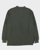 DS Vintage 00s Polo Ralph Lauren Khaki Long Sleeve Polo Shirt - L