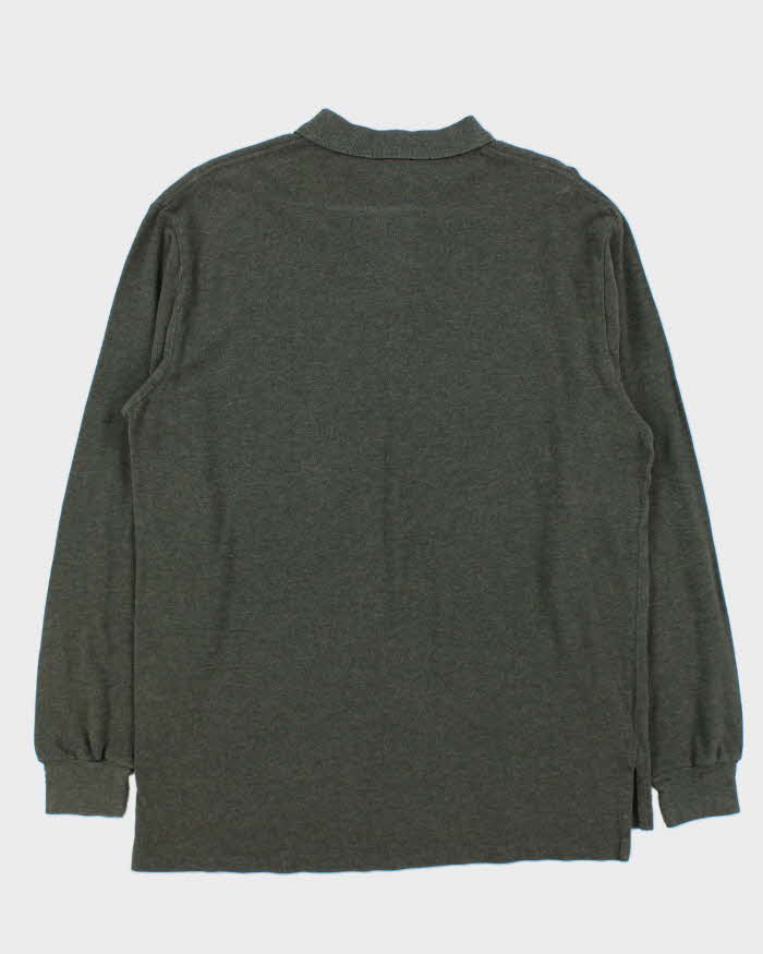 DS Vintage 00s Polo Ralph Lauren Khaki Long Sleeve Polo Shirt - L