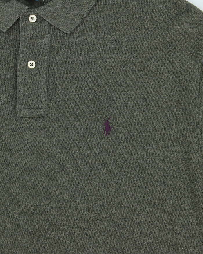 DS Vintage 00s Polo Ralph Lauren Khaki Long Sleeve Polo Shirt - L