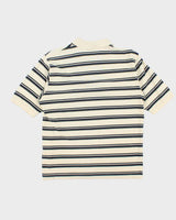 Vintage 1990s Polo Ralph Lauren Cream Striped Short Sleeve Polo Shirt - M