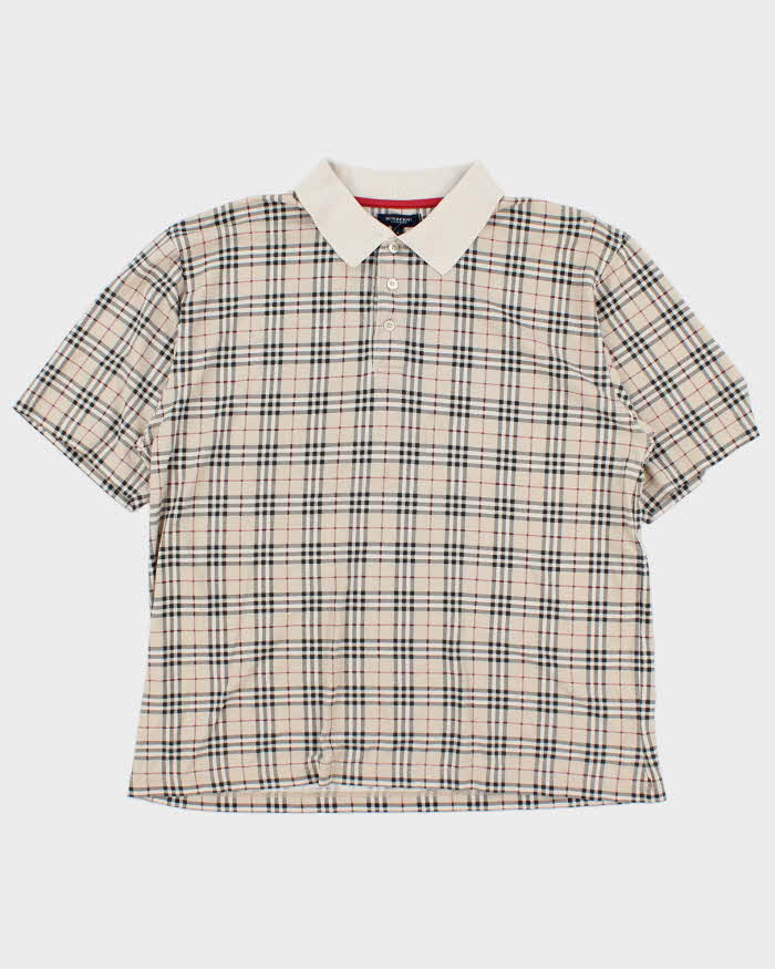 Vintage Y2K 00s Burberry Nova Check Short Sleeve Polo Shirt - L