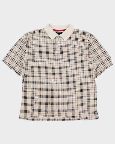 Vintage Y2K 00s Burberry Nova Check Short Sleeve Polo Shirt - L