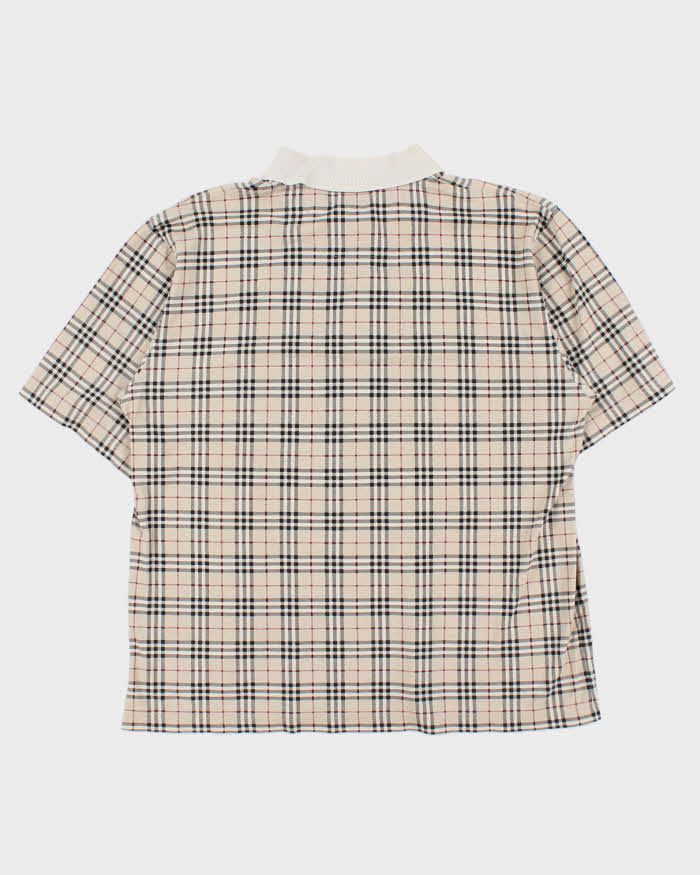 Vintage Y2K 00s Burberry Nova Check Short Sleeve Polo Shirt - L