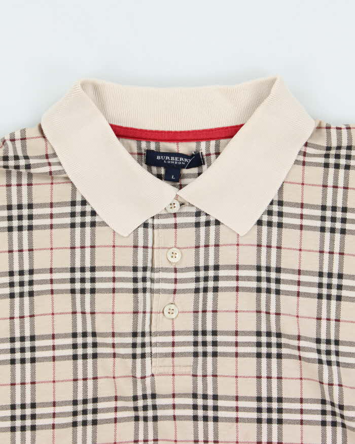 Vintage Y2K 00s Burberry Nova Check Short Sleeve Polo Shirt - L
