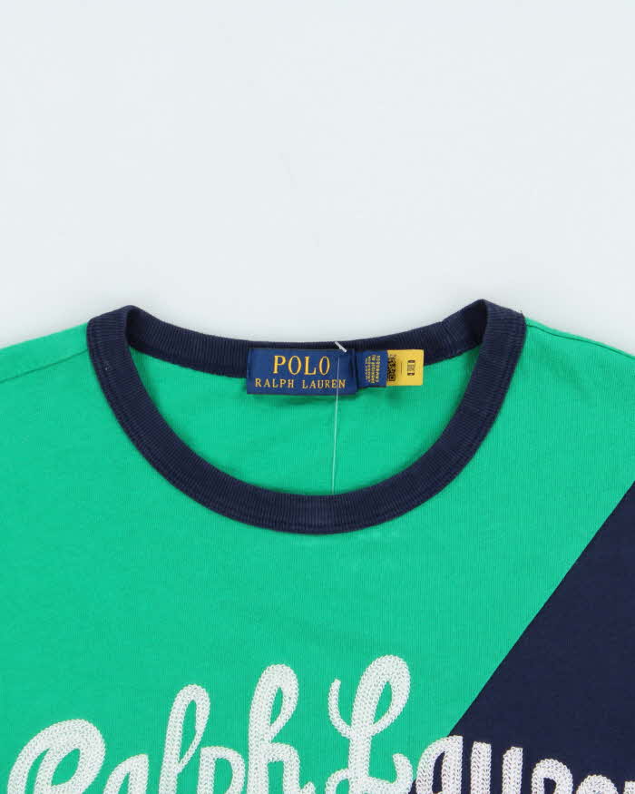 Vintage Polo Ralph Lauren Chain Stitch Spell Out Crewneck T-Shirt- S