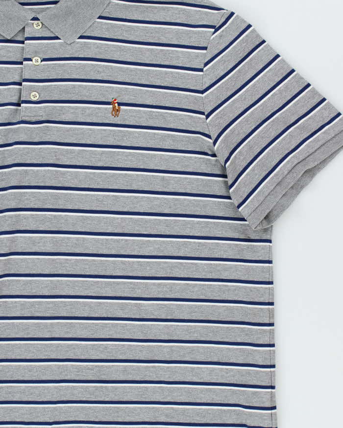 Vintage Polo Ralph Lauren Striped Soft Cotton Classic Fit Polo Shirt - XL