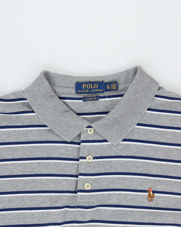 Vintage Polo Ralph Lauren Striped Soft Cotton Classic Fit Polo Shirt - XL