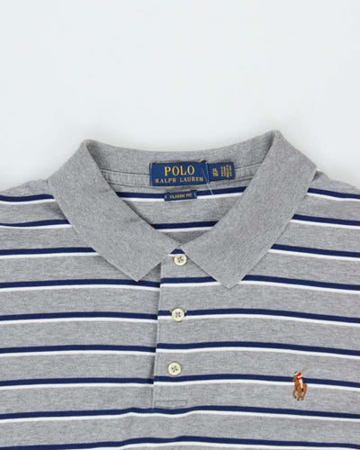 Vintage Polo Ralph Lauren Striped Soft Cotton Classic Fit Polo Shirt - XL