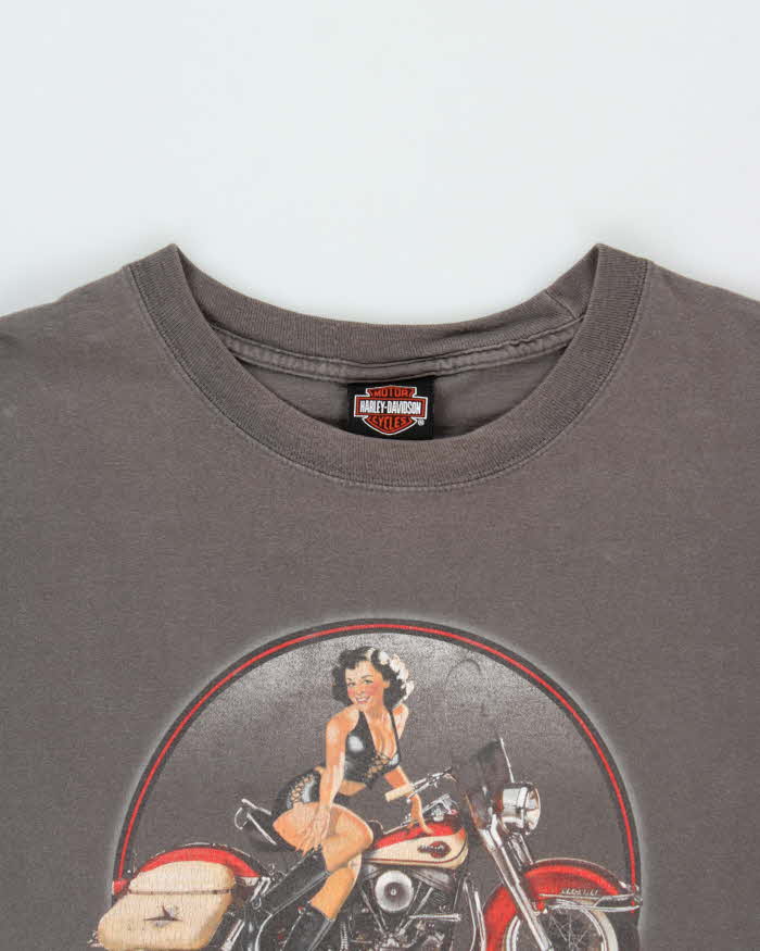 Vintage Harley Davidson Calgary Canada Graphic Crewneck T-Shirt - XXL