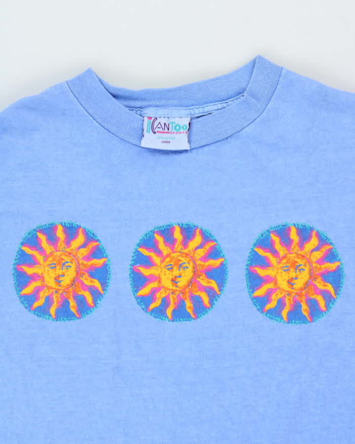 Vintage 1990s Single Stitch Sun Print Made In USA Crewneck T-Shirt - L
