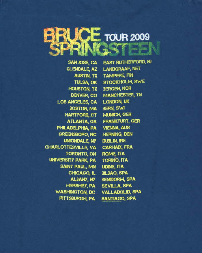 Vintage Alstyle 2009 Bruce Springsteen USA Tour Crewneck T-Shirt - XXL