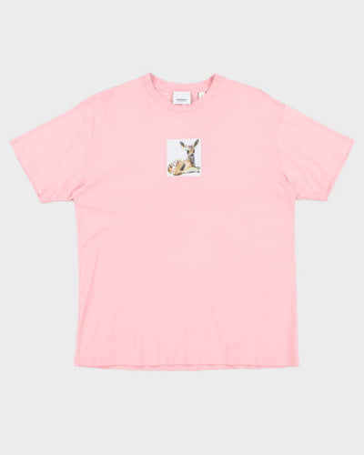 Burberry 2019 Fawn Collection Baby Pink Crewneck Oversized T-Shirt - XS