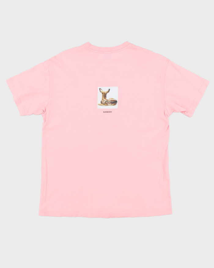 Burberry 2019 Fawn Collection Baby Pink Crewneck Oversized T-Shirt - XS