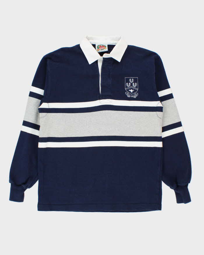 Vintage 1990s Barbarian Striped Heavyweight Long Sleeve Rugby Shirt - M
