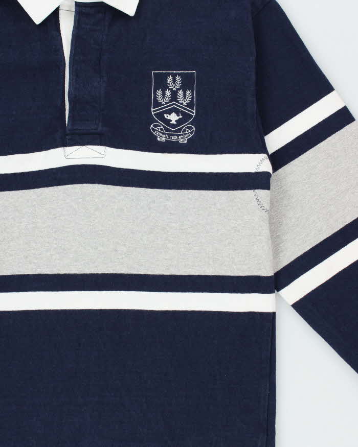 Vintage 1990s Barbarian Striped Heavyweight Long Sleeve Rugby Shirt - M