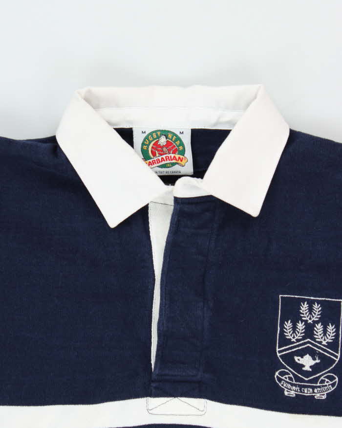 Vintage 1990s Barbarian Striped Heavyweight Long Sleeve Rugby Shirt - M