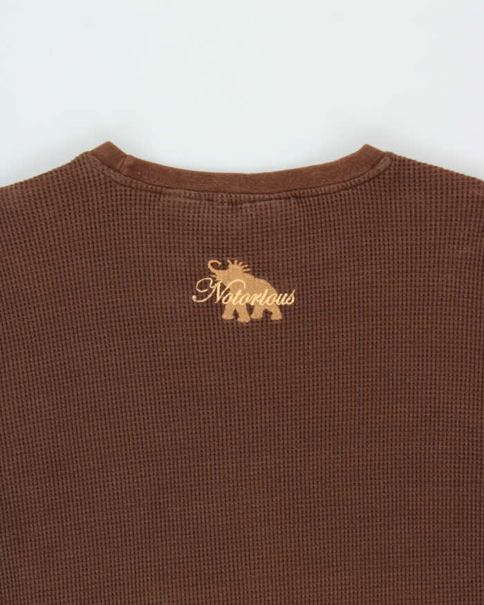 Vintage 2005 Brooklyn Mint Biggie Smalls Notorious Graphic Long Sleeve Waffle Knit T-Shirt -L