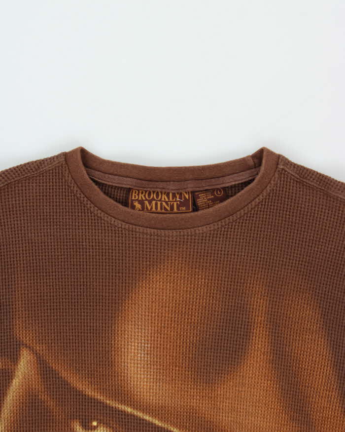 Vintage 2005 Brooklyn Mint Biggie Smalls Notorious Graphic Long Sleeve Waffle Knit T-Shirt -L