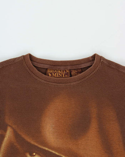 Vintage 2005 Brooklyn Mint Biggie Smalls Notorious Graphic Long Sleeve Waffle Knit T-Shirt -L