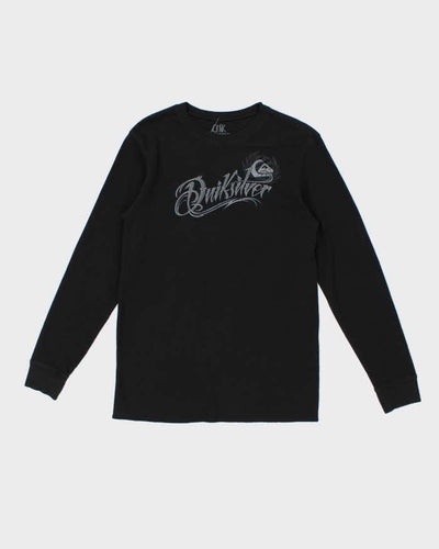 Vintage Y2K 00s Quiksilver Spell Out Long Sleeve Waffle T-Shirt - L