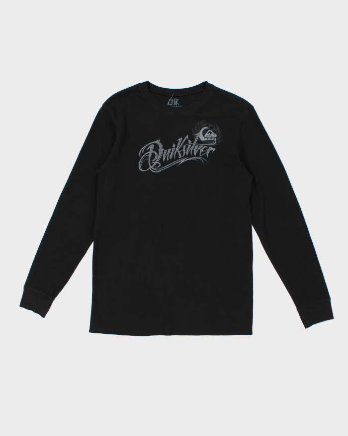 Vintage Y2K 00s Quiksilver Spell Out Long Sleeve Waffle T-Shirt - L