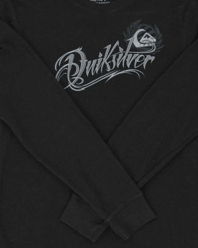 Vintage Y2K 00s Quiksilver Spell Out Long Sleeve Waffle T-Shirt - L