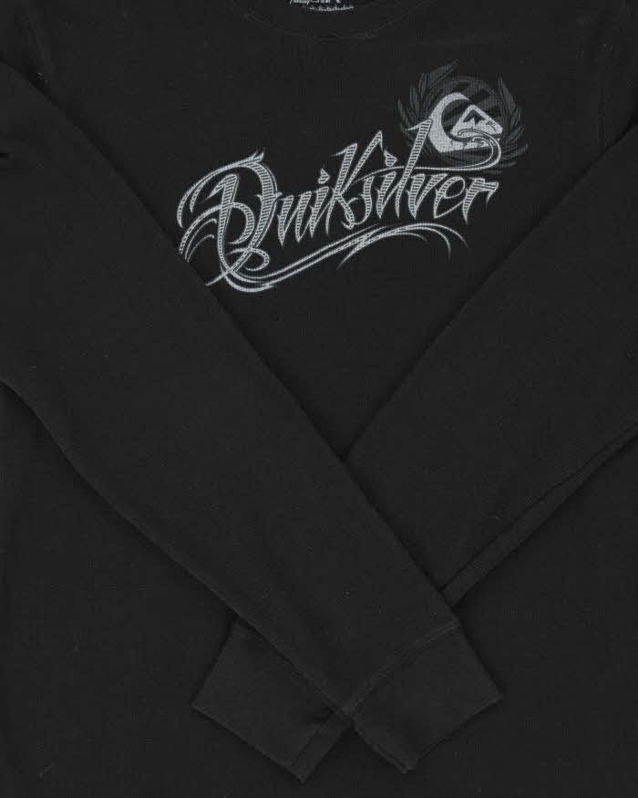 Vintage Y2K 00s Quiksilver Spell Out Long Sleeve Waffle T-Shirt - L