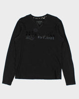 Vintage Y2K 00s Guess Jeans V-Neck Long Sleeve T-Shirt - M