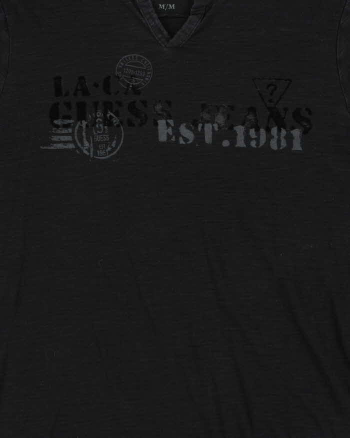 Vintage Y2K 00s Guess Jeans V-Neck Long Sleeve T-Shirt - M