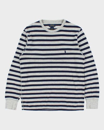 Vintage Ralph Lauren Stripe Waffle Long Sleeve T-shirt - L