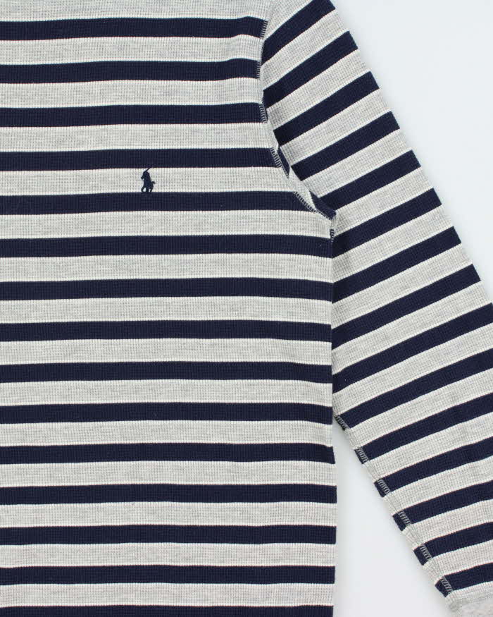 Vintage Ralph Lauren Stripe Waffle Long Sleeve T-shirt - L