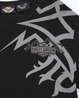 Vintage Y2K 00s Harley Davidson Graphic Long Sleeve Waffle T-Shirt - L