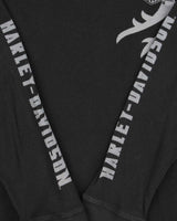 Vintage Y2K 00s Harley Davidson Graphic Long Sleeve Waffle T-Shirt - L