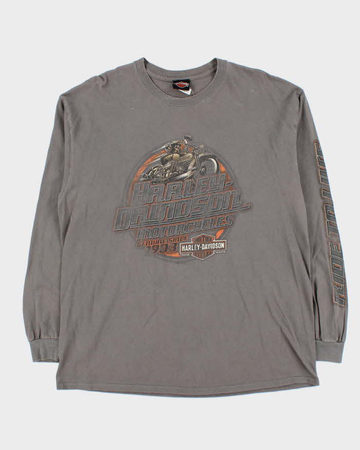 Vintage Harley Davidson Thunder Bay Graphic Long Sleeve T-Shirt - XL