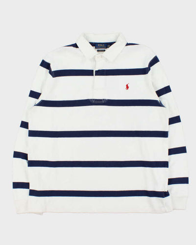 Vintage Polo Ralph Lauren Striped Custom Slim Fit Rugby Shirt - XL