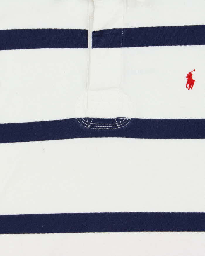 Vintage Polo Ralph Lauren Striped Custom Slim Fit Rugby Shirt - XL