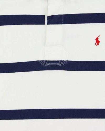 Vintage Polo Ralph Lauren Striped Custom Slim Fit Rugby Shirt - XL