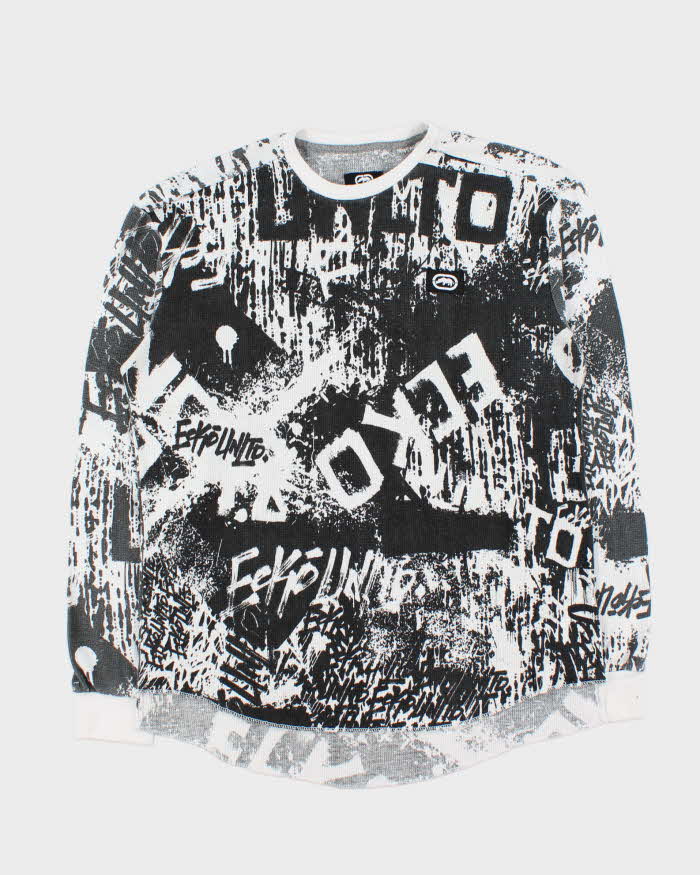 Vintage Y2K 00s Ecko UNTLD Graphic Long Sleeve Waffle T-Shirt - XL