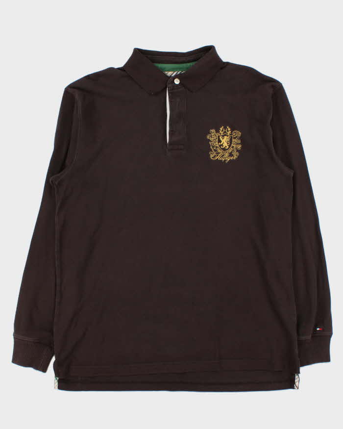 Vintage Y2K 00s Tommy Hilfiger Crest Long Sleeve Rugby Shirt - XL