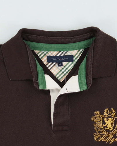 Vintage Y2K 00s Tommy Hilfiger Crest Long Sleeve Rugby Shirt - XL