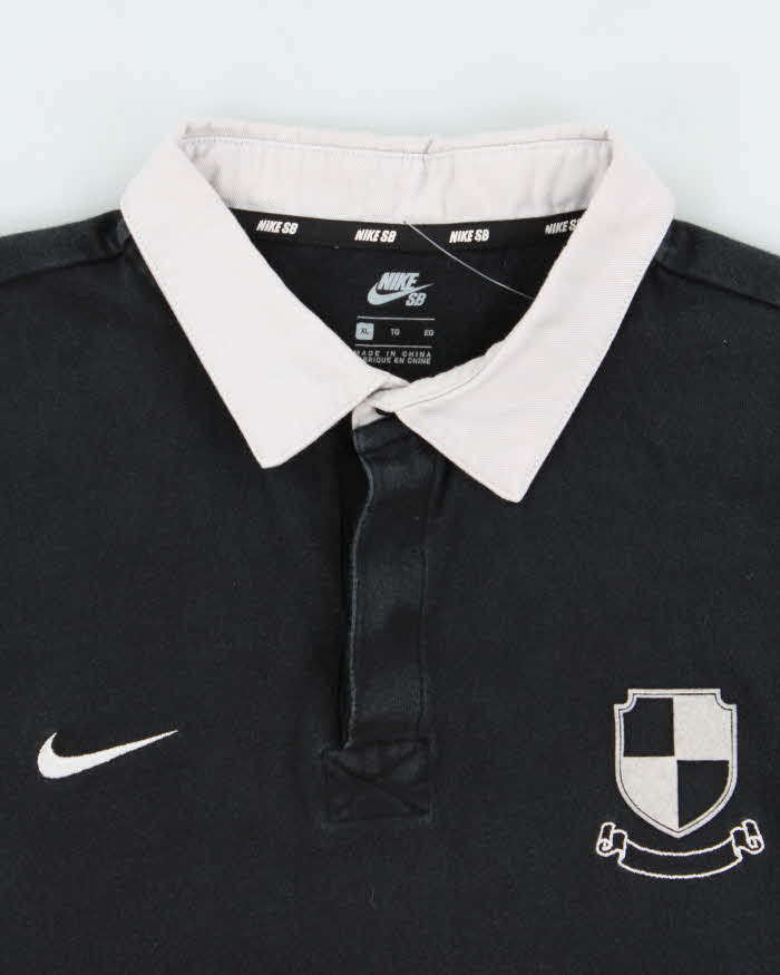 Vintage Nike SB Crest Long Sleeve Rugby Shirt - XL