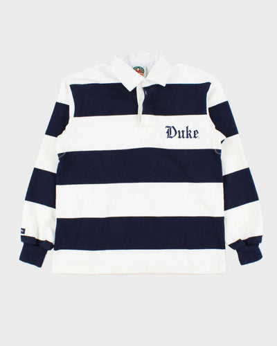 Vintage 1990s Barbarian Duke Striped Long Sleeve Rugby Shirt - S