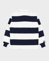 Vintage 1990s Barbarian Duke Striped Long Sleeve Rugby Shirt - S