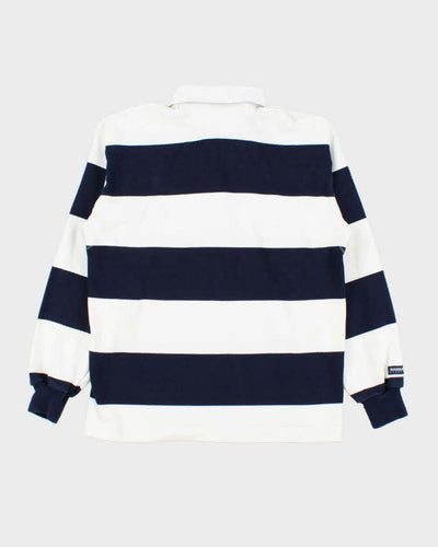 Vintage 1990s Barbarian Duke Striped Long Sleeve Rugby Shirt - S