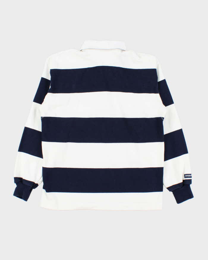 Vintage 1990s Barbarian Duke Striped Long Sleeve Rugby Shirt - S