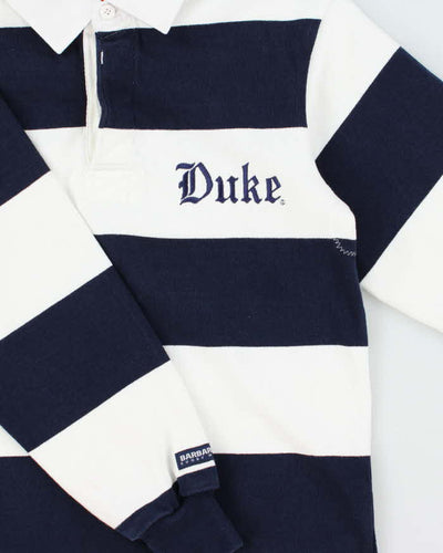 Vintage 1990s Barbarian Duke Striped Long Sleeve Rugby Shirt - S
